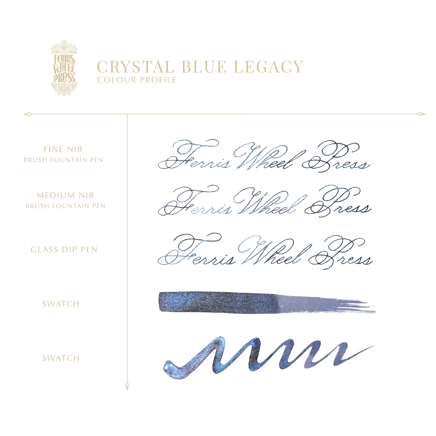 38ml Fountain Pen Ink - Crystal Blue Legacy