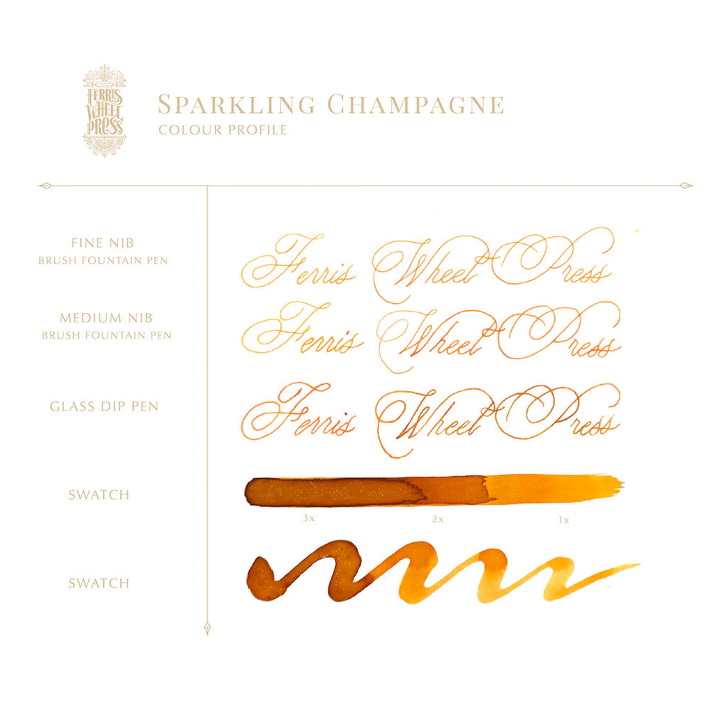 38ml Fountain Pen Ink - Sparkling Champagne