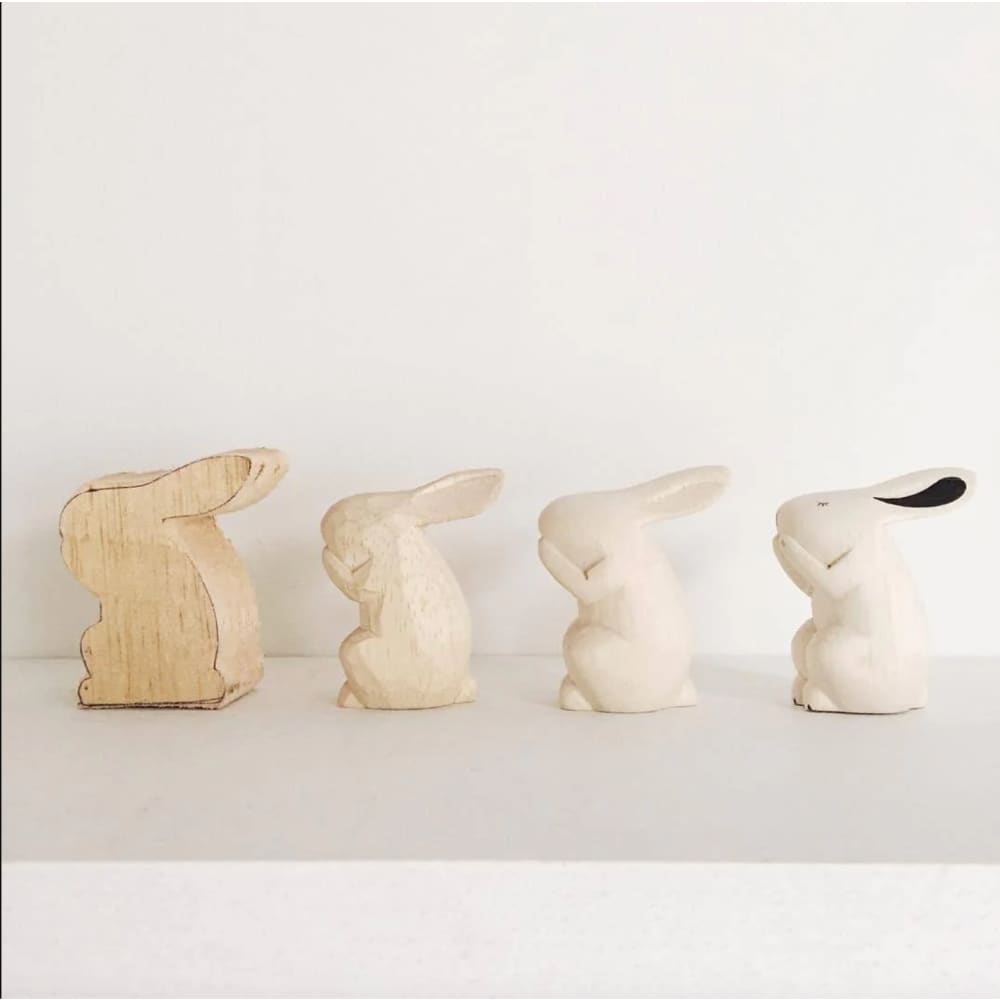 T-Lab./ Polepole Oyako/ Rabbit Parent - Wooden Animal