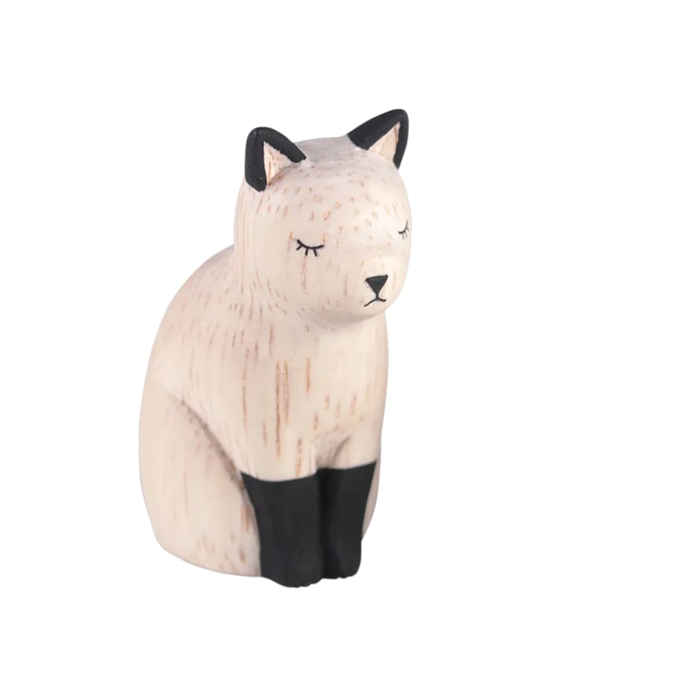 T-Lab./ Polepole Oyako/ Siamese Cat Parent - Wooden Animal