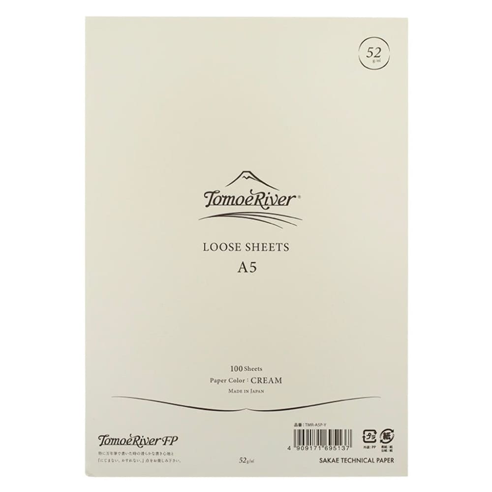 Tomoeriver Loose Sheet Plain / A5 / Cream / 52 g/m2 -