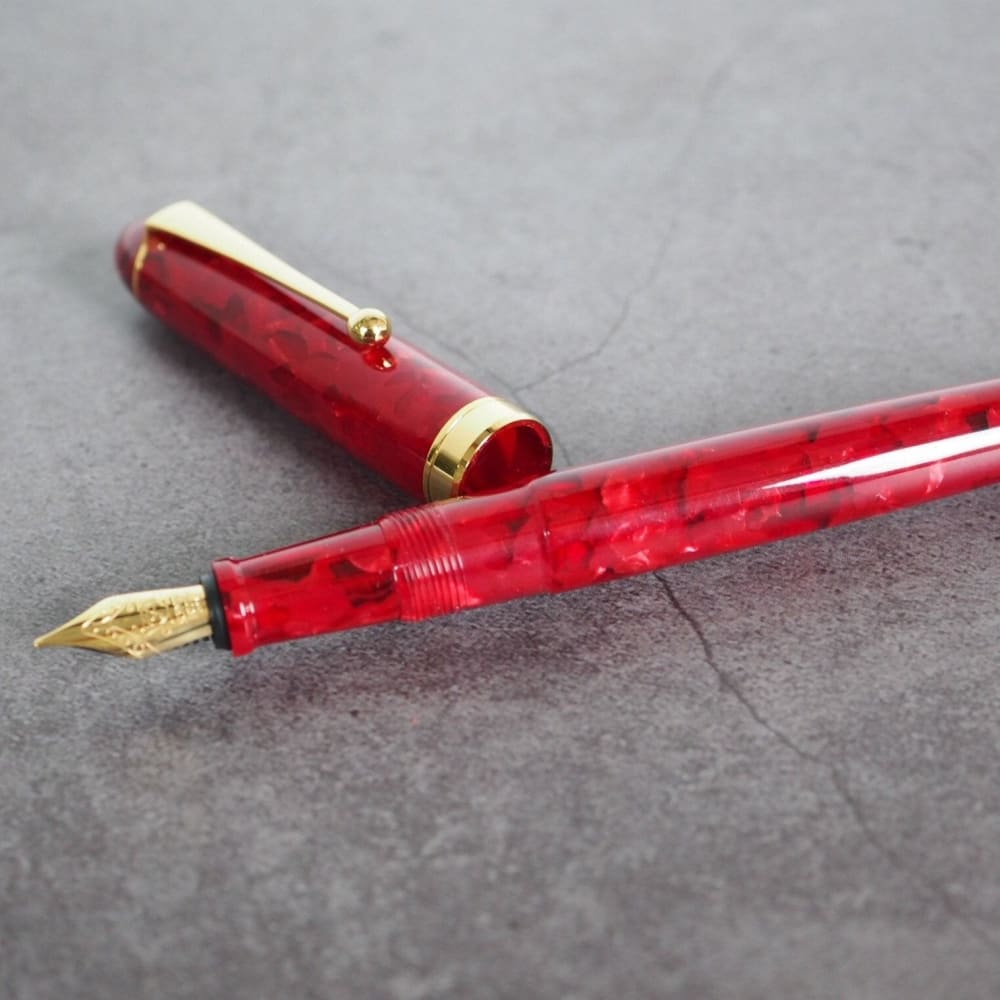 Acetate Red Marble Fountain Pen - Fountain Pen