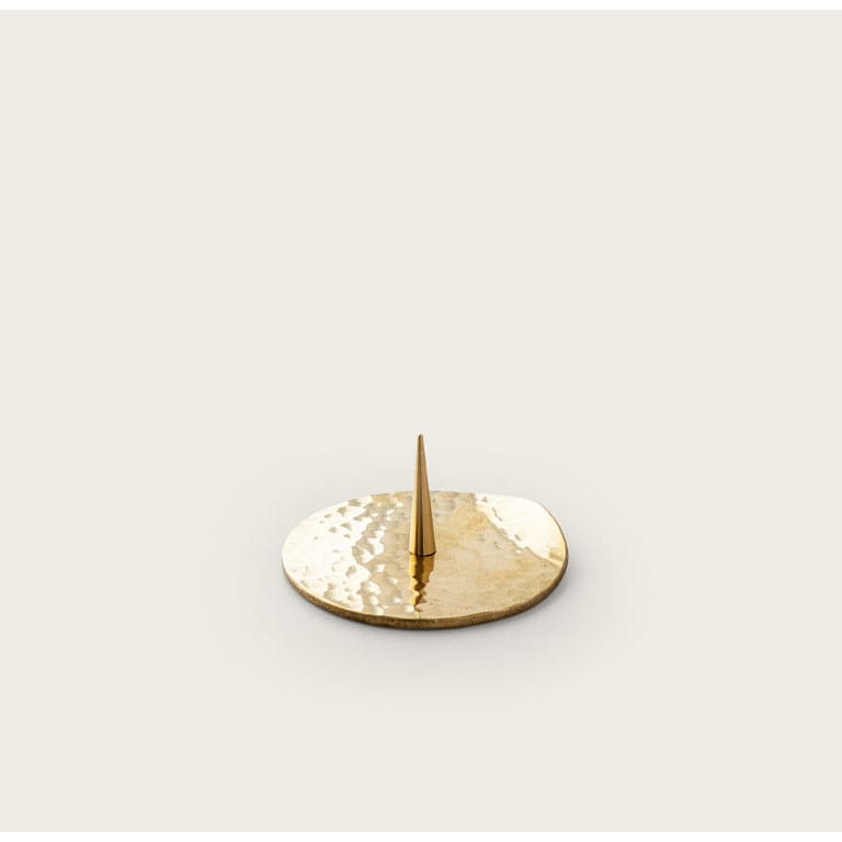 Brass Candle Stand Tsuchi Ita Hammered Plate Circle -