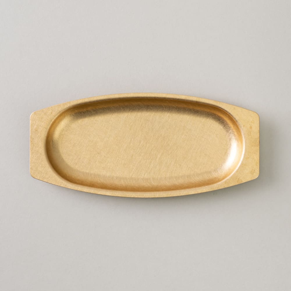 BRASS OVAL HIGH TRAY - SOLID - PLATE