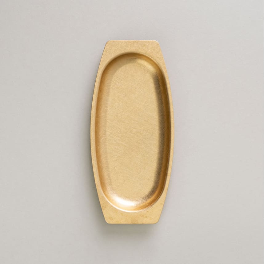 BRASS OVAL HIGH TRAY - SOLID - PLATE
