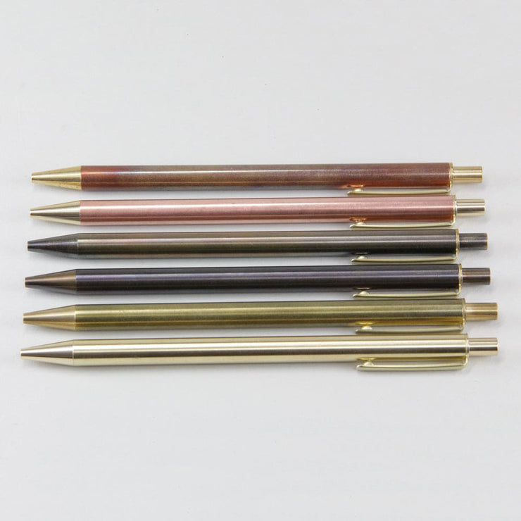 BRASS RETRACTABLE PEN RUST BLACK - Ballpoint Pen