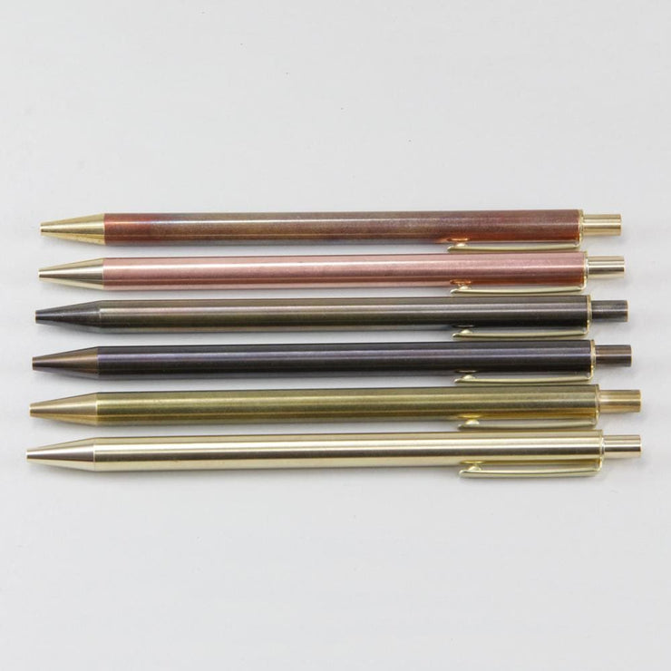 BRASS RETRACTABLE PEN RUST BLACK - Ballpoint Pen