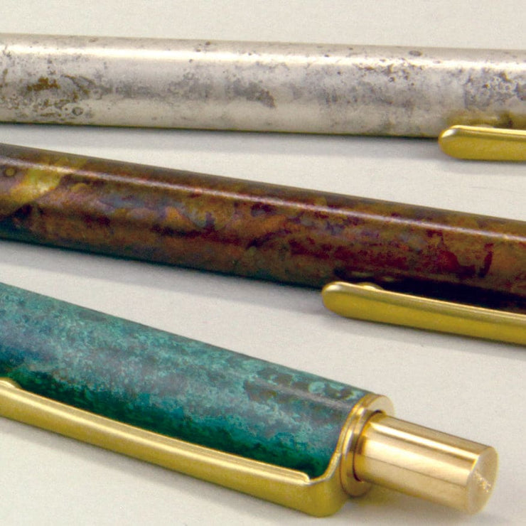 BRASS RETRACTABLE PEN RUST BLACK - Ballpoint Pen