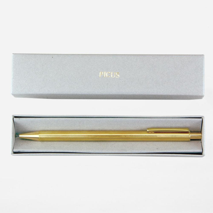 BRASS RETRACTABLE PEN RUST BLACK - Ballpoint Pen