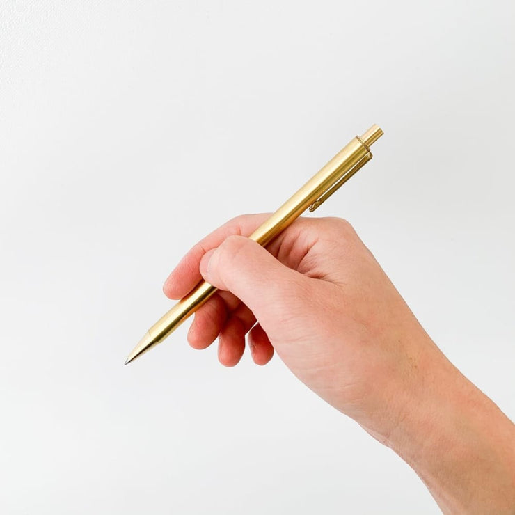 BRASS RETRACTABLE PEN SOLID BRASS - Ballpoint Pen