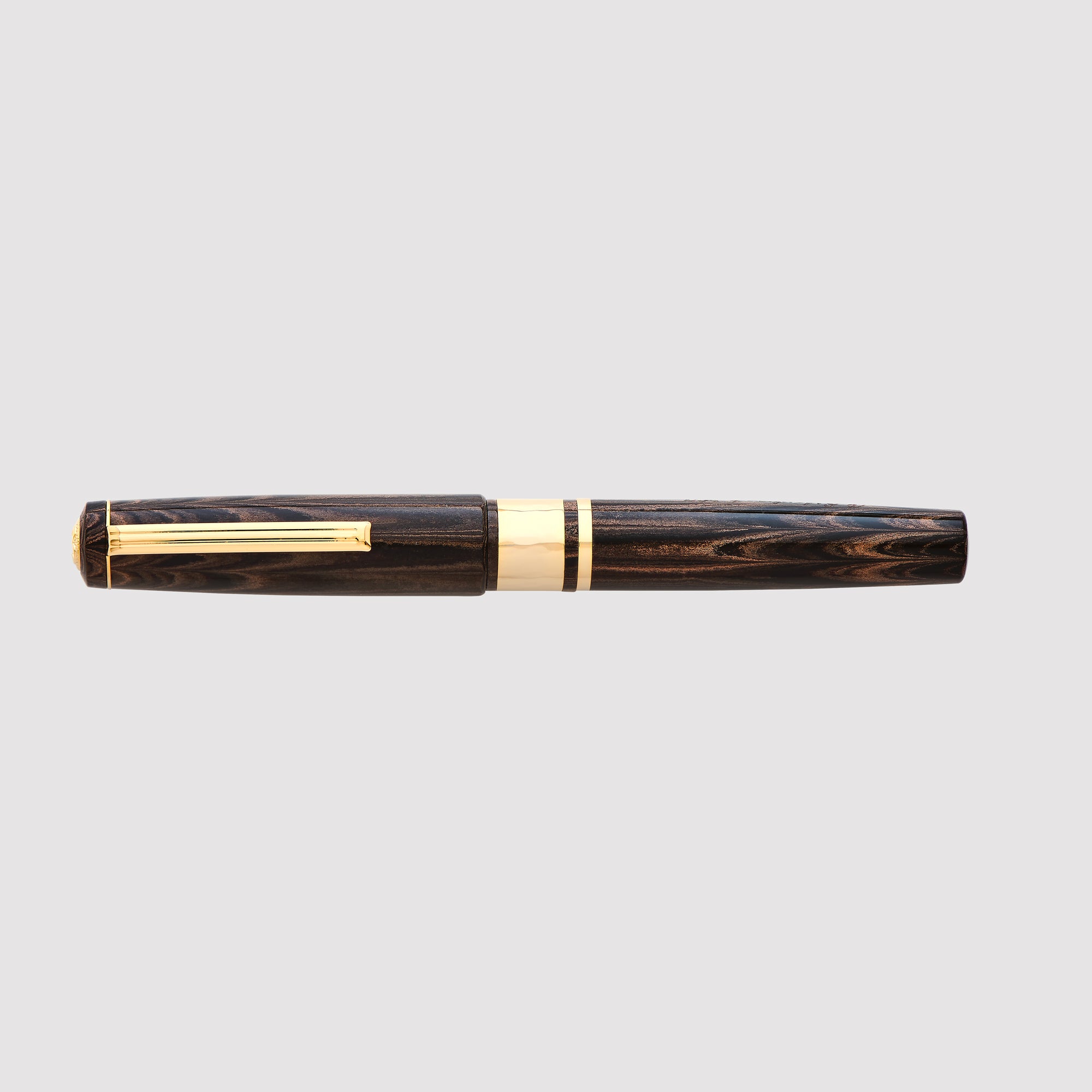 JR Pocket Pen - Model J Antique Rose Ebonite with Gold trim -  Custom Scribe Nib