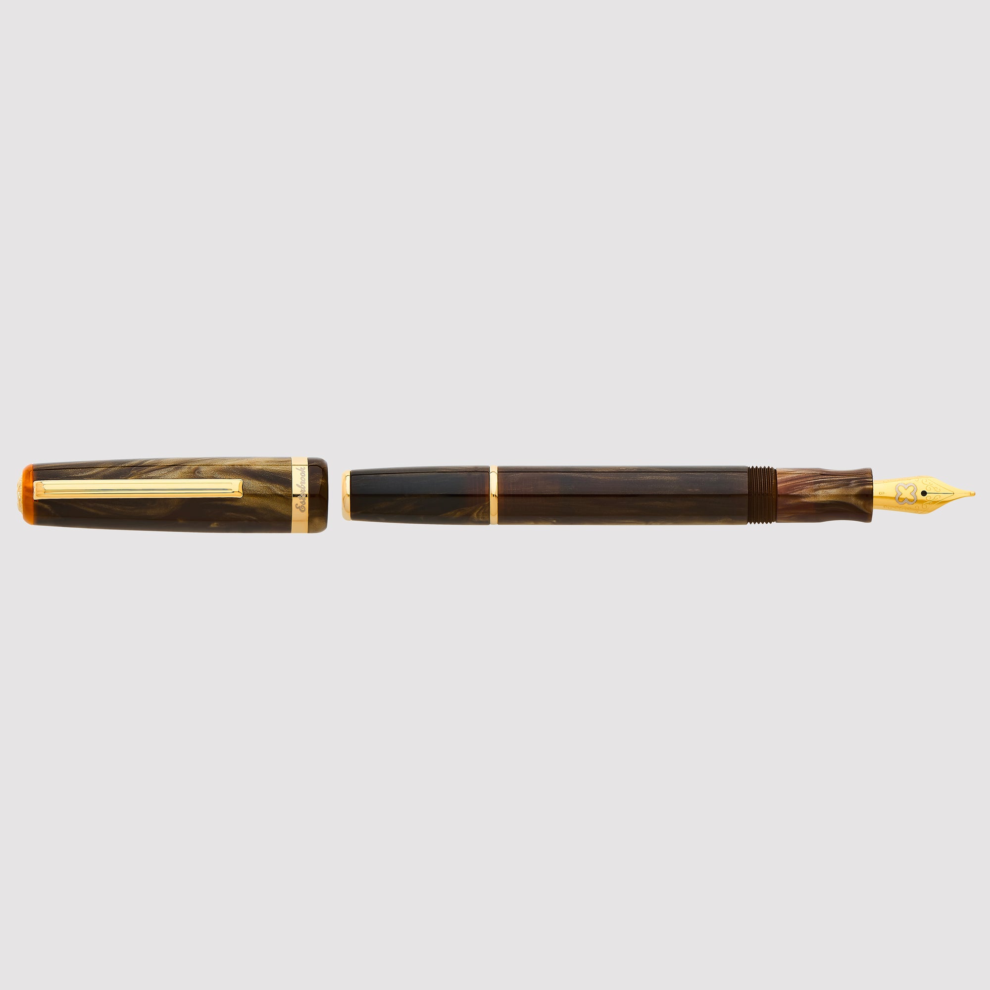 JR pocket Pen - Pumpkin Latte / Gold Trim - Custom Scribe Nib