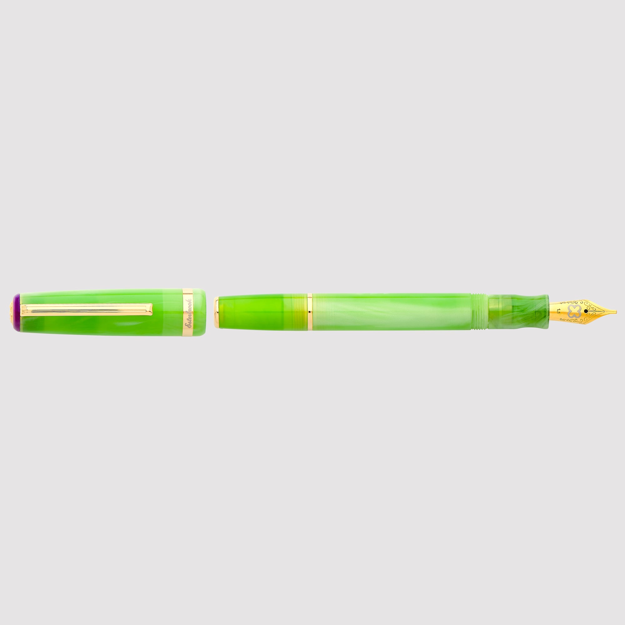 JR Pocket Pen - Paradise - Key Lime Gold Trim - Custom Scribe Nib