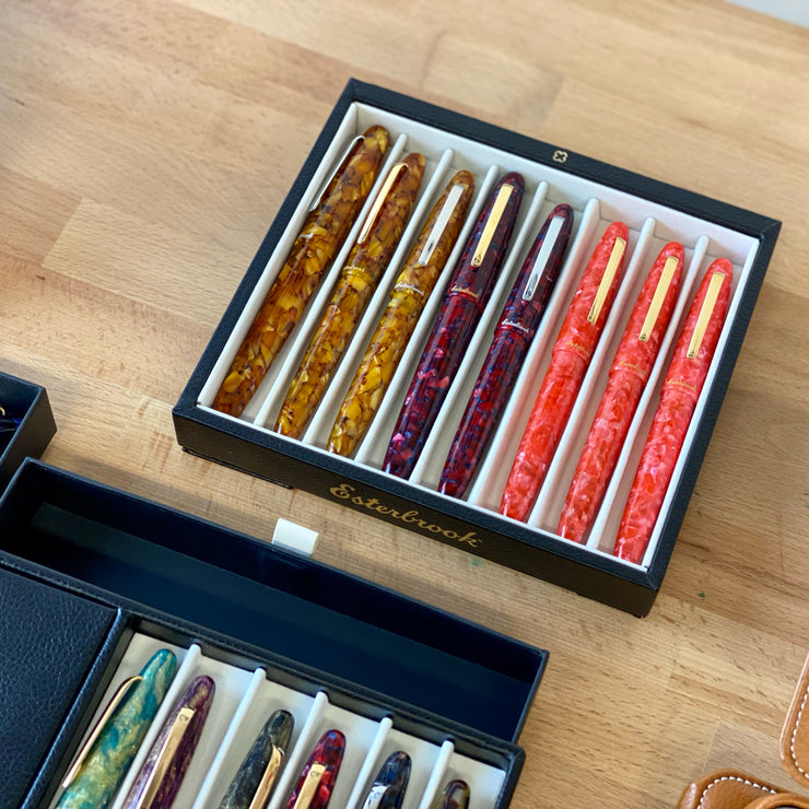 Esterbrook Black display with pen tray (12 pens) and drawers