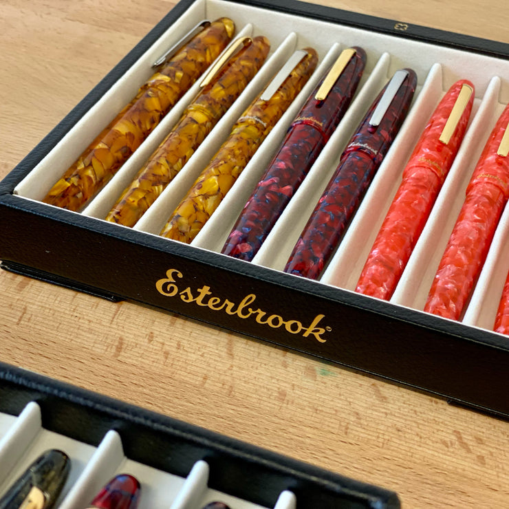 Esterbrook Black display with pen tray (12 pens) and drawers