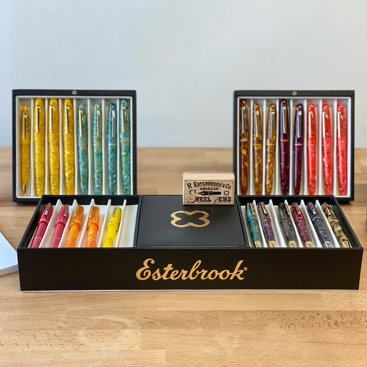 Esterbrook Black display with pen tray (12 pens) and drawers