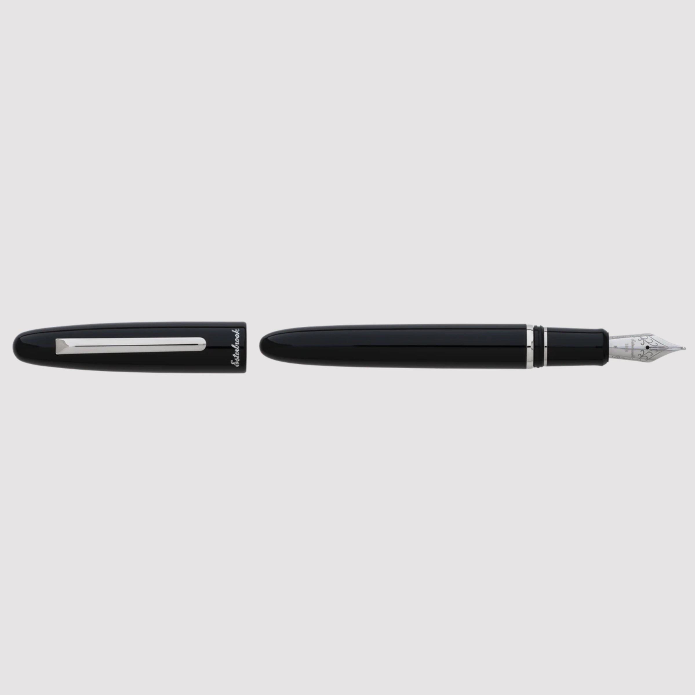 Estie Ebony - Palladium trim fountain pen - Custom Needle Point Nib