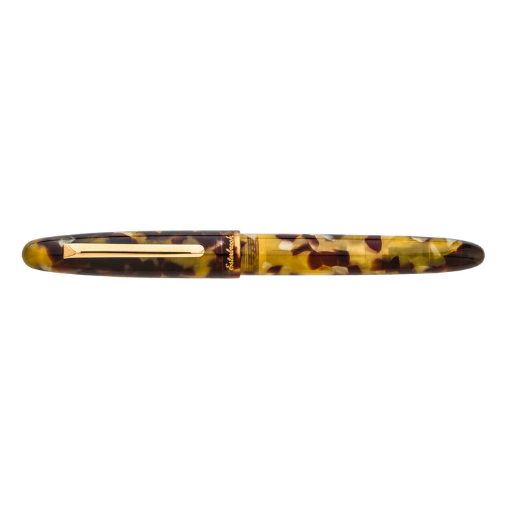 Estie tortoise - Gold Trim fountain pen - Custom Gena Journaler Nib