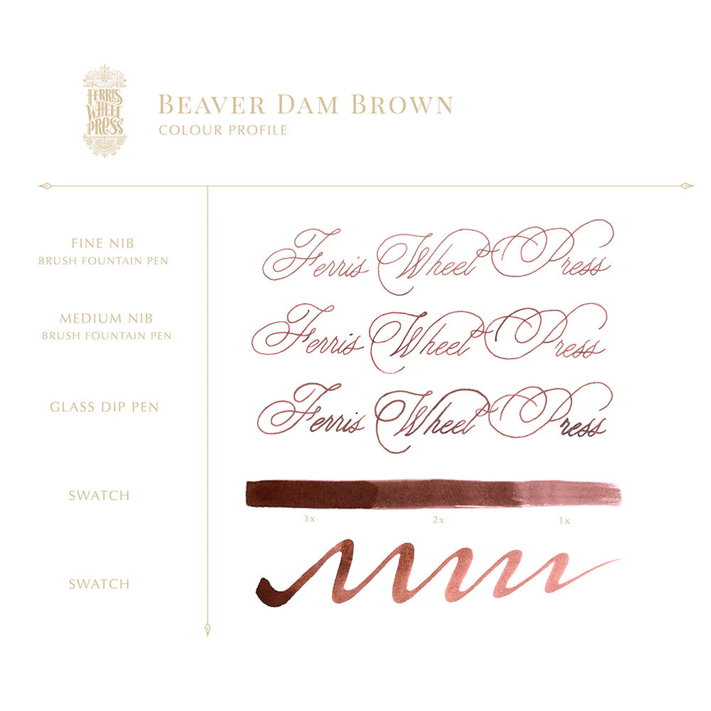 38 ml Füllfederhaltertinte – Beaver Dam Brown