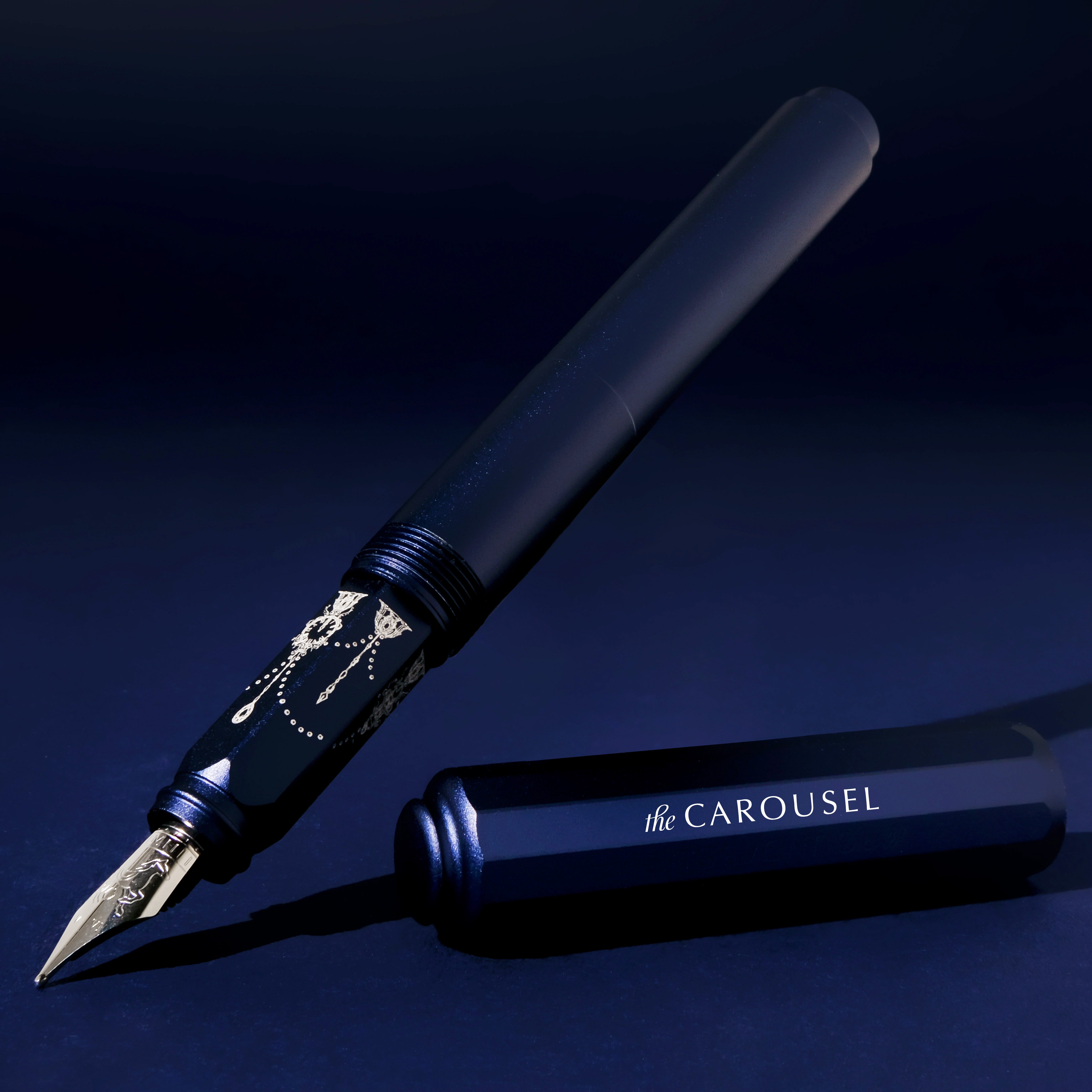 Aluminum Carousel Pen - Fine - Glistening Glass