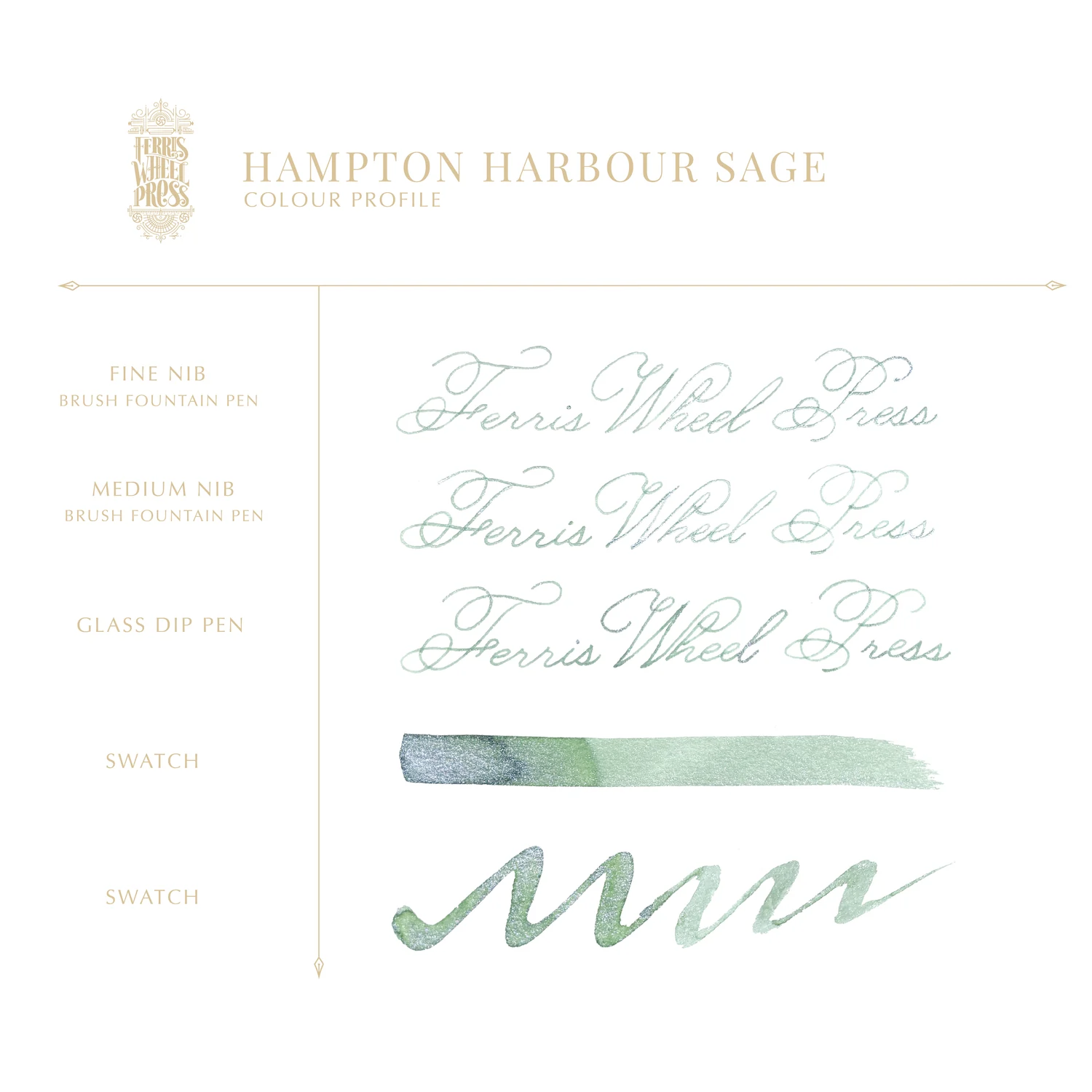 Inchiostro per penna stilografica da 38 ml - Hampton Harbour Sage
