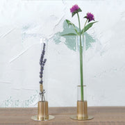 HERBARIUM BRASS GLASS DOME & FLOWER VASE RUST - Vase