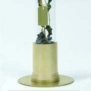 HERBARIUM BRASS GLASS DOME & FLOWER VASE SOLID - Vase