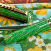 JR Pocket Pen - Model J Lotus Green Ebonite with Gold trim - Custom Needle Point Nib