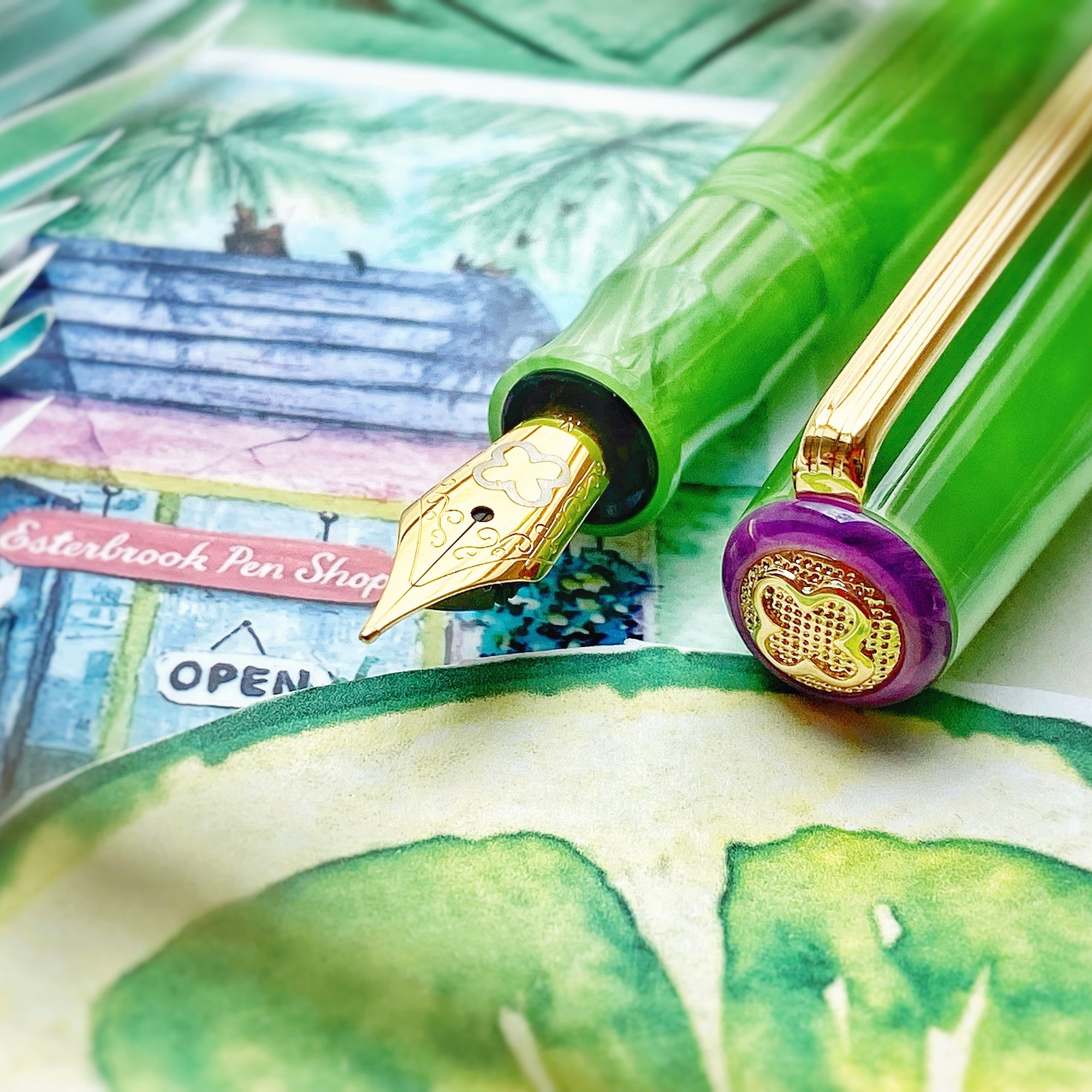 JR Pocket Pen - Paradise - Key Lime Gold Trim