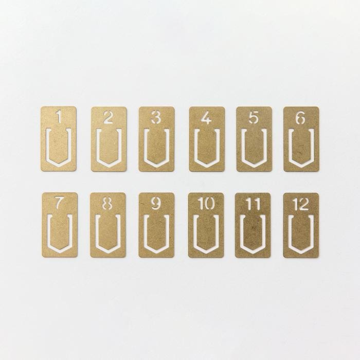 Numbered Brass Clip Set - Clip