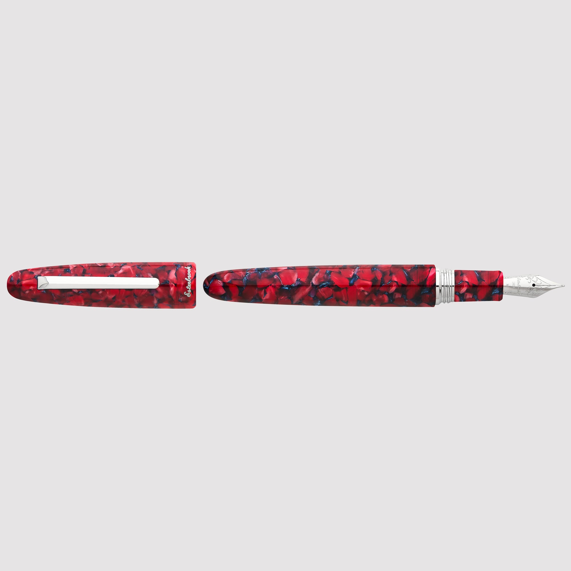Estie Oversize Scarlet Palladium Trim Fountain Pen