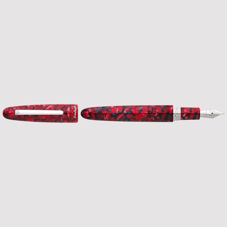 Estie Oversize Scarlet Palladium Trim Fountain Pen - Custom Gena Journaler Nib
