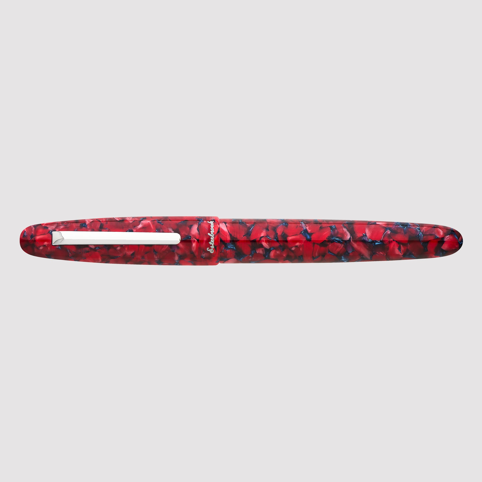 Estie Oversize Scarlet Palladium Trim Fountain Pen - Custom Needle Point Nib