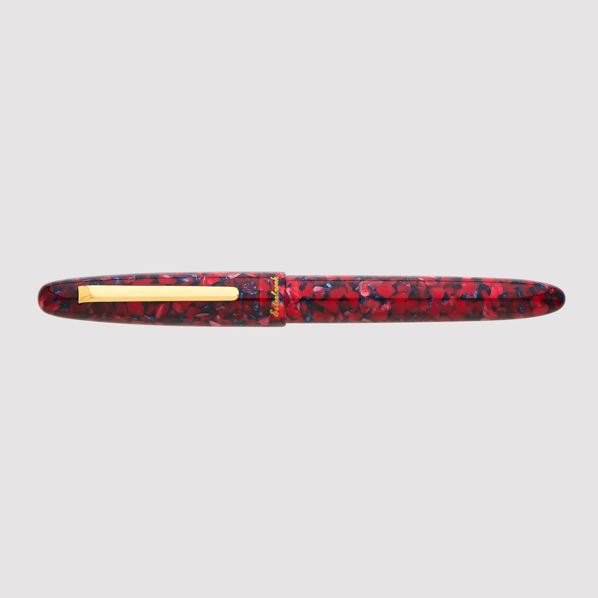 Estie Regular Scarlet Gold Trim Fountain Pen - Custom Techo Nib