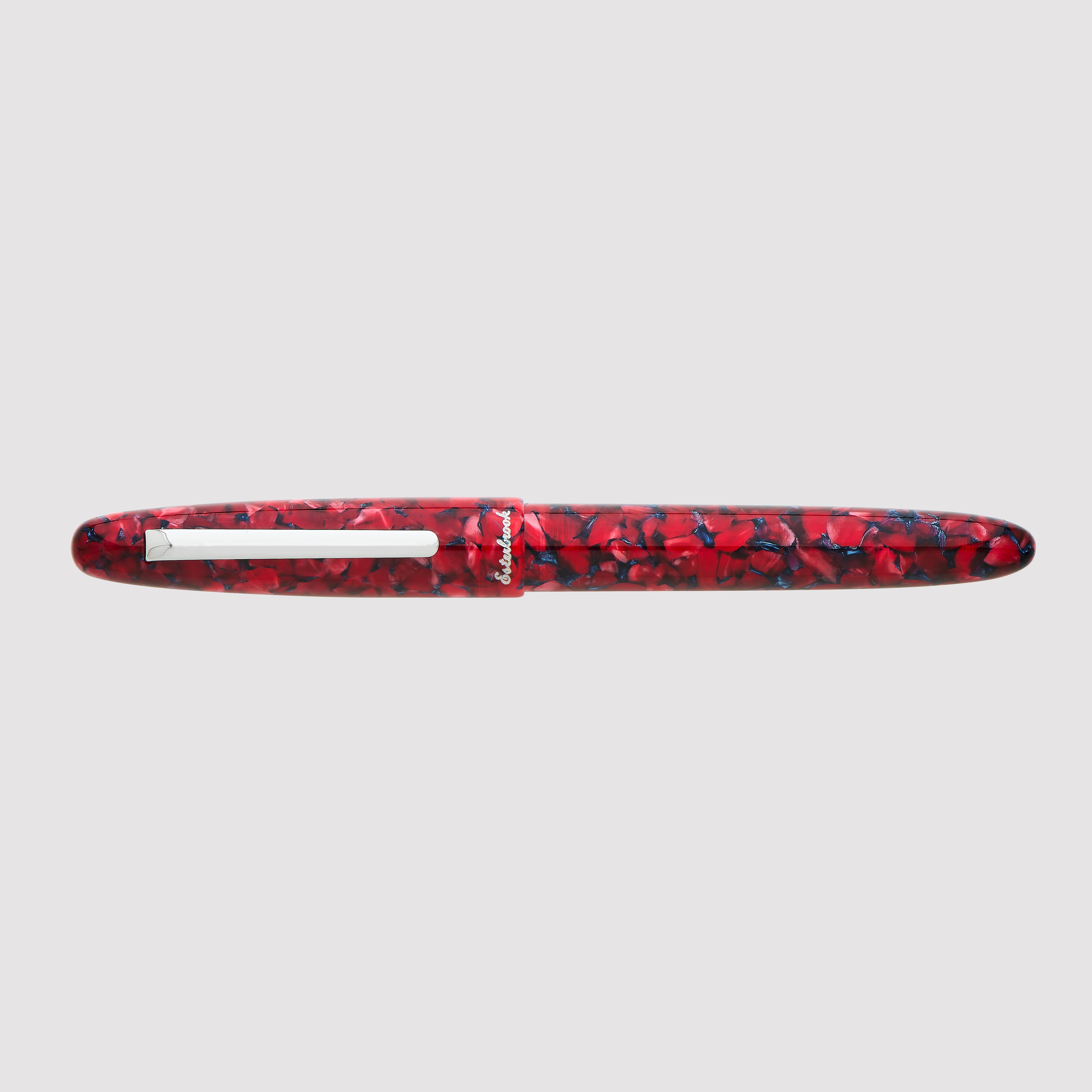 Penna stilografica Estie Regular Scarlet con finiture in palladio - Pennino Techo personalizzato