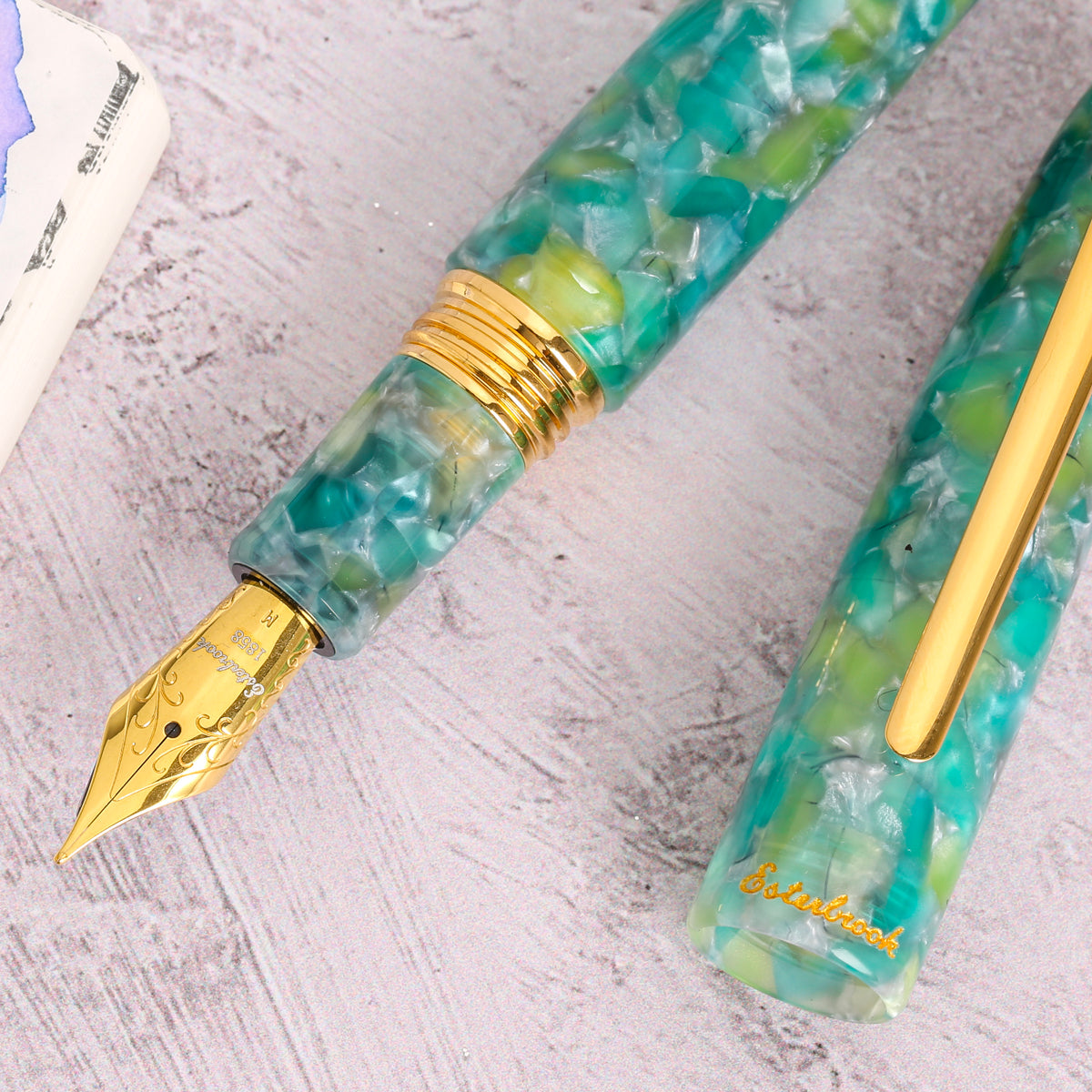 Sea Glass Collection Regular Size FP Gold Trim - Custom Scribe Nib