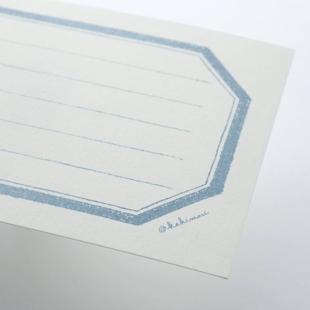 Single note Lined Blue grey - Letter and Envelope