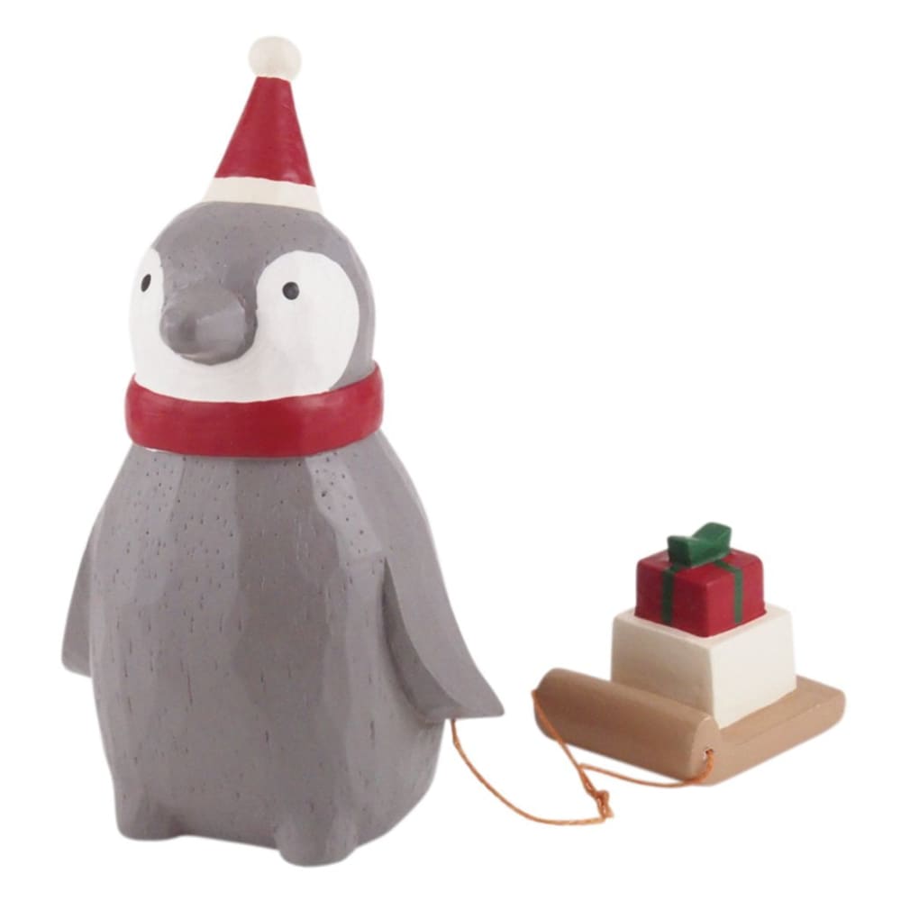 T-Lab./ Christmas penguin Santa / gift - Wooden Animal