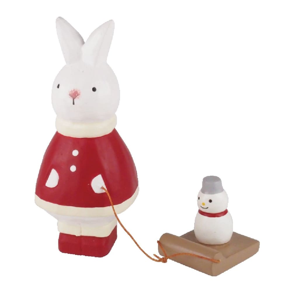 T-Lab./ Christmas Rabbits santa/ snowman - Wooden Animal