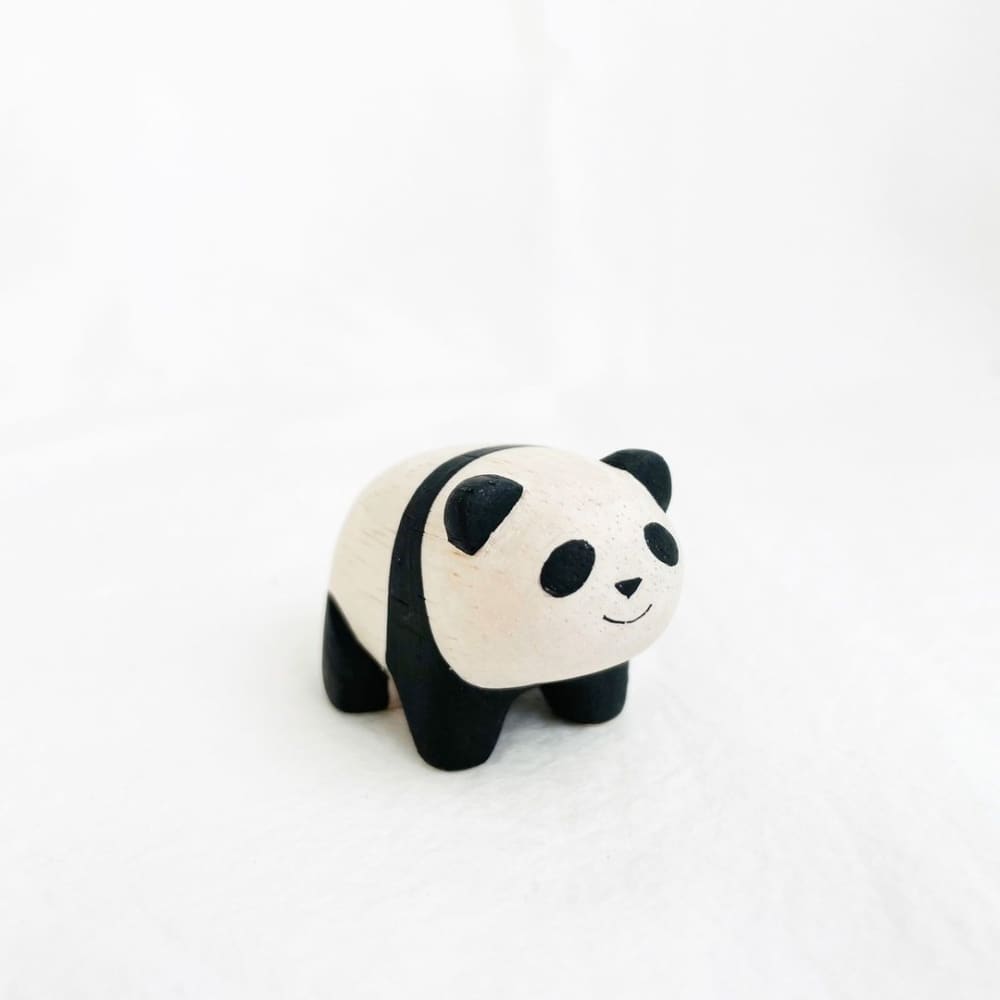 T-Lab./ Polepole Oyako/ Panda Child - Wooden Animal