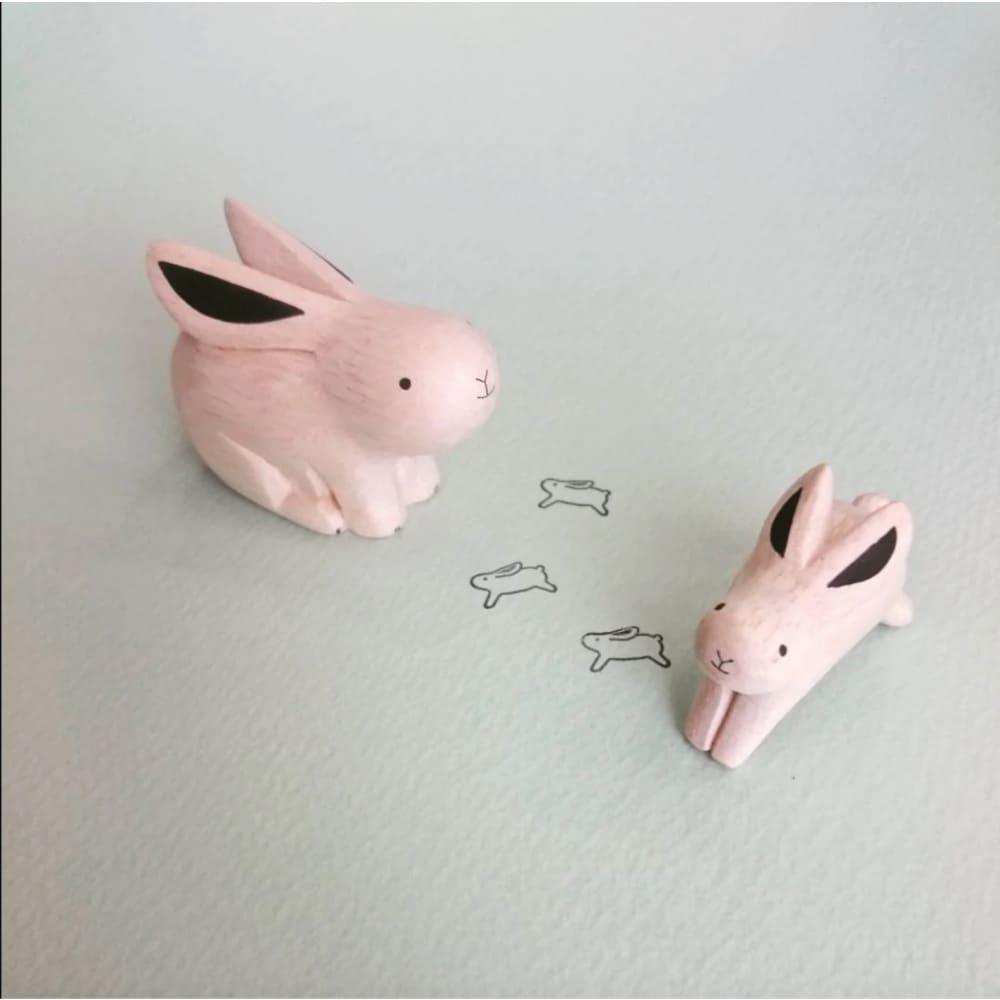 T-Lab./ Polepole Oyako/ Rabbit Parent - Wooden Animal