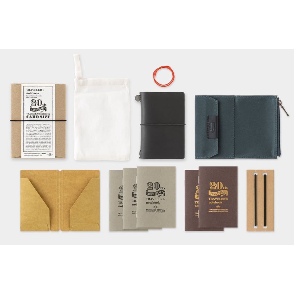 TRAVELER'S notebook 20th Anniversary Card Size Set Black | THE