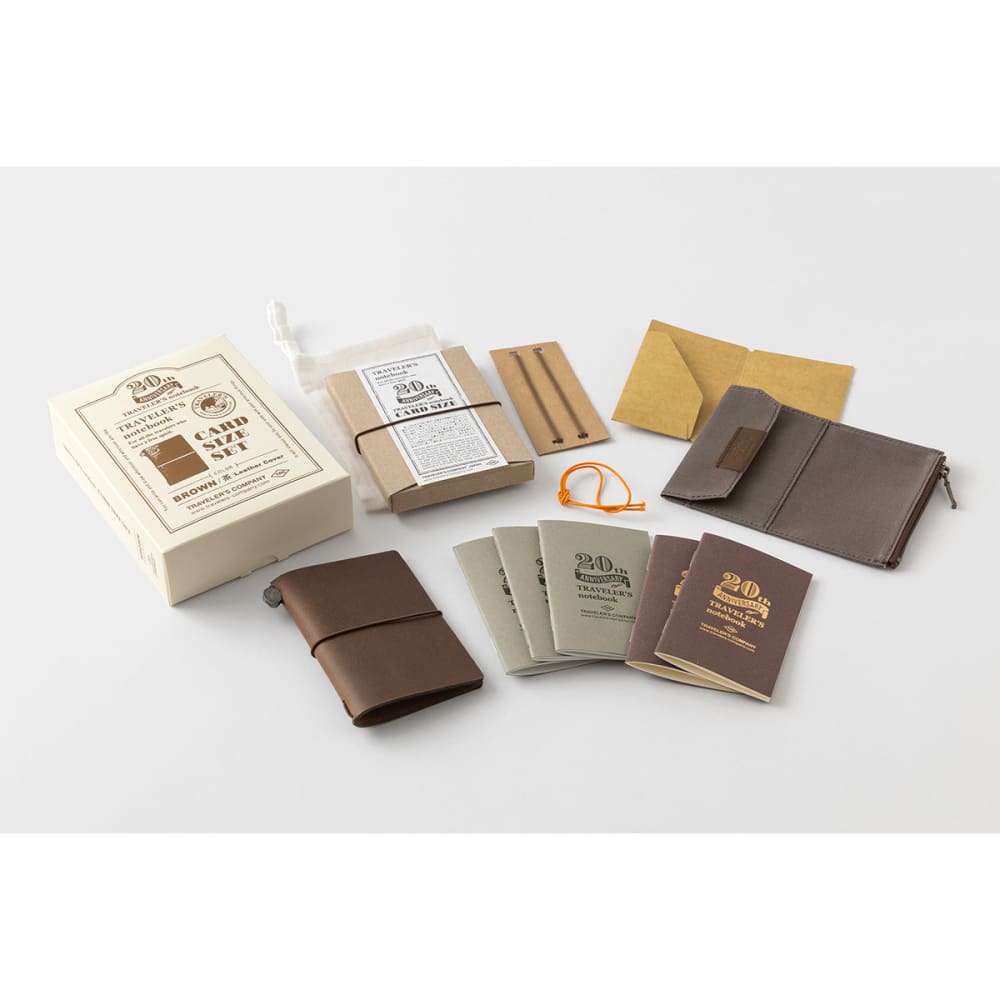 TRAVELER'S notebook 20th Anniversary Card Size Set Brown | THE