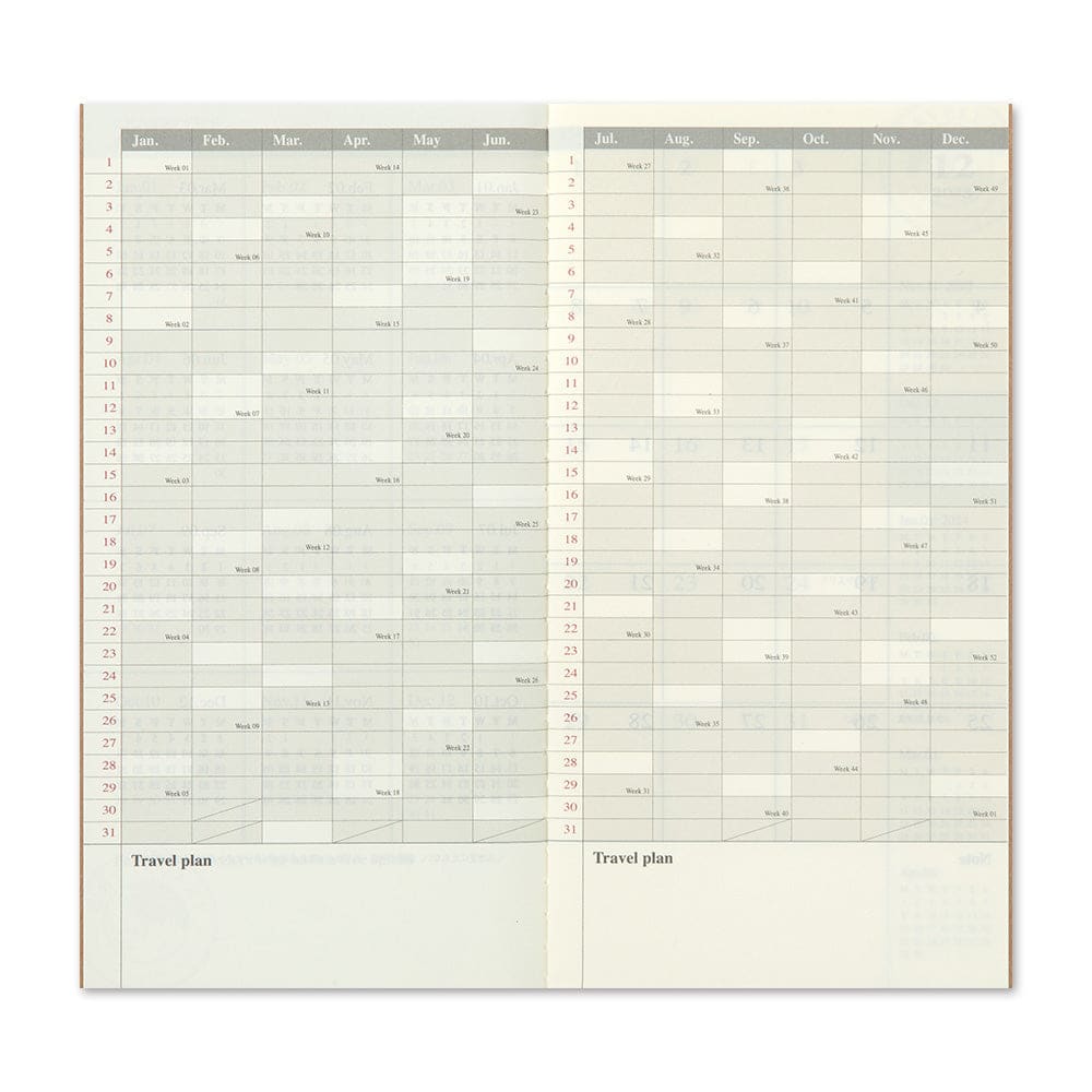 TRAVELER’S notebook Refill 2024 Monthly - Diary & Agenda