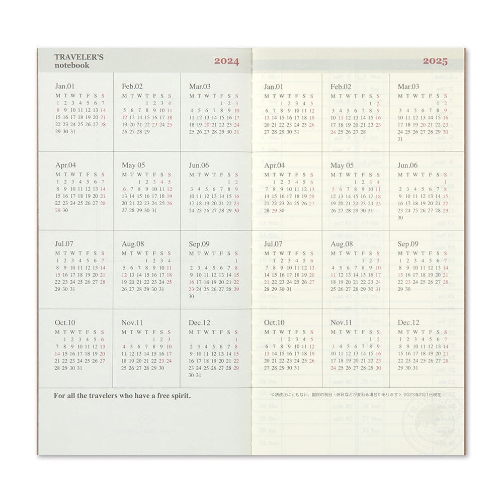 TRAVELER’S notebook Refill 2024 Weekly + Memo - Diary &