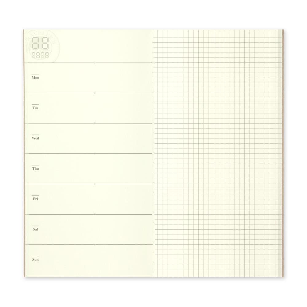 TRAVELER’S notebook Refill Free Diary Weekly + Grid Notebook