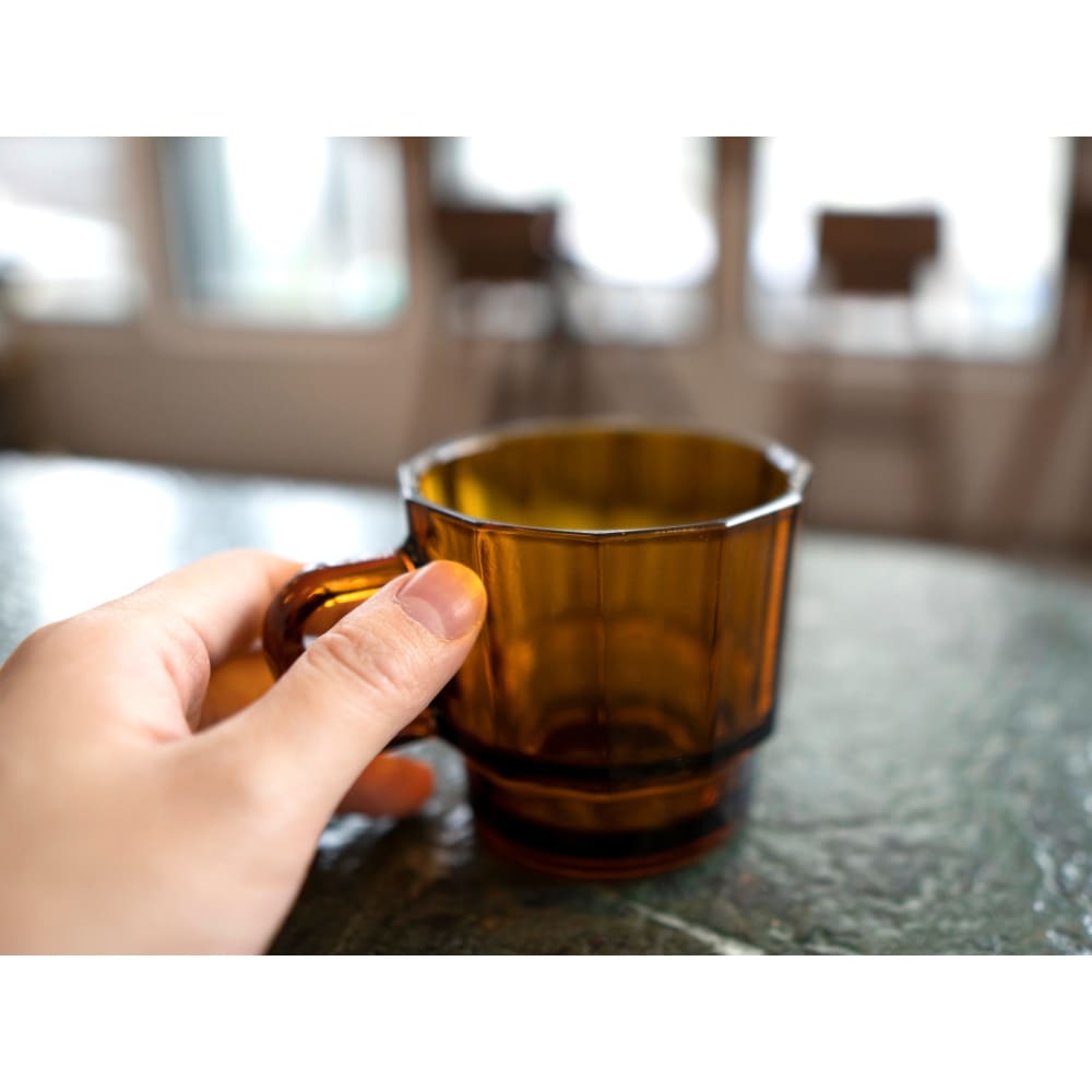 W Glass Amber (recycled glass - mug for water) - Coffee