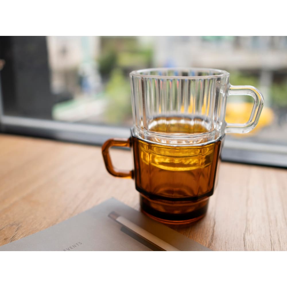 W Glass Amber (recycled glass - mug for water) - Coffee