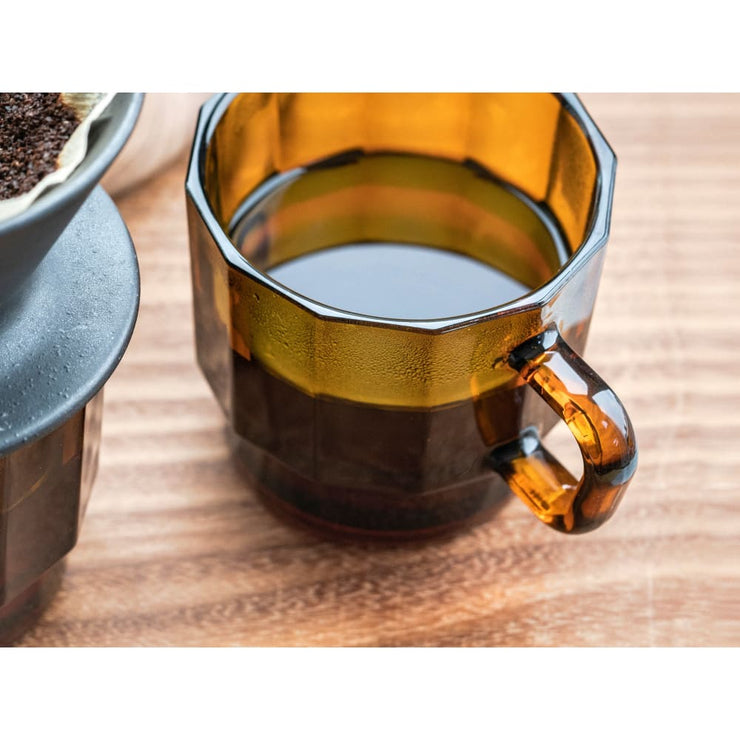 W Glass Amber (recycled glass - mug for water) - Coffee