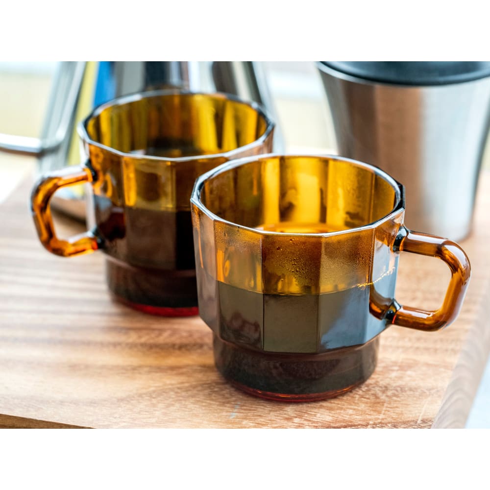 W Glass Amber (recycled glass - mug for water) - Coffee